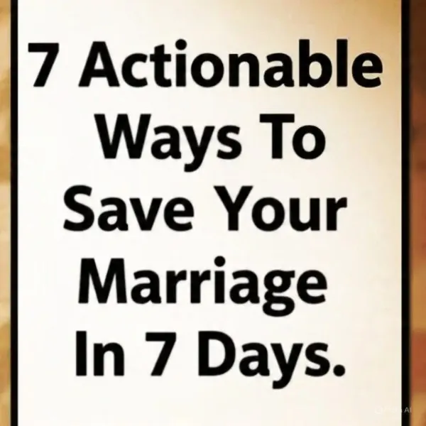 Effective ways of saving your marriage in 7 days