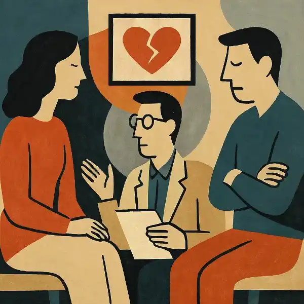Couples in marriage counseling for communication session 